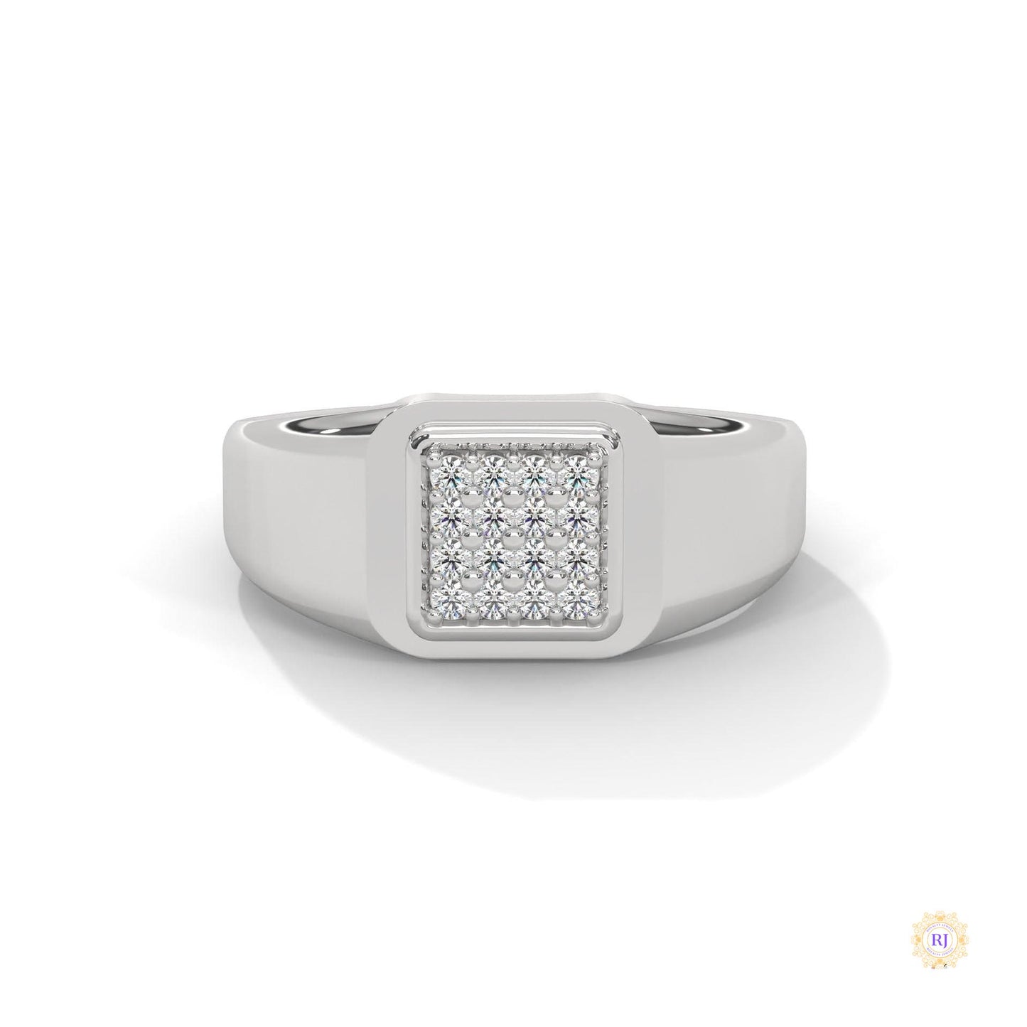 0.20 Ct. Square Pavé Lab Diamond Men’s Ring