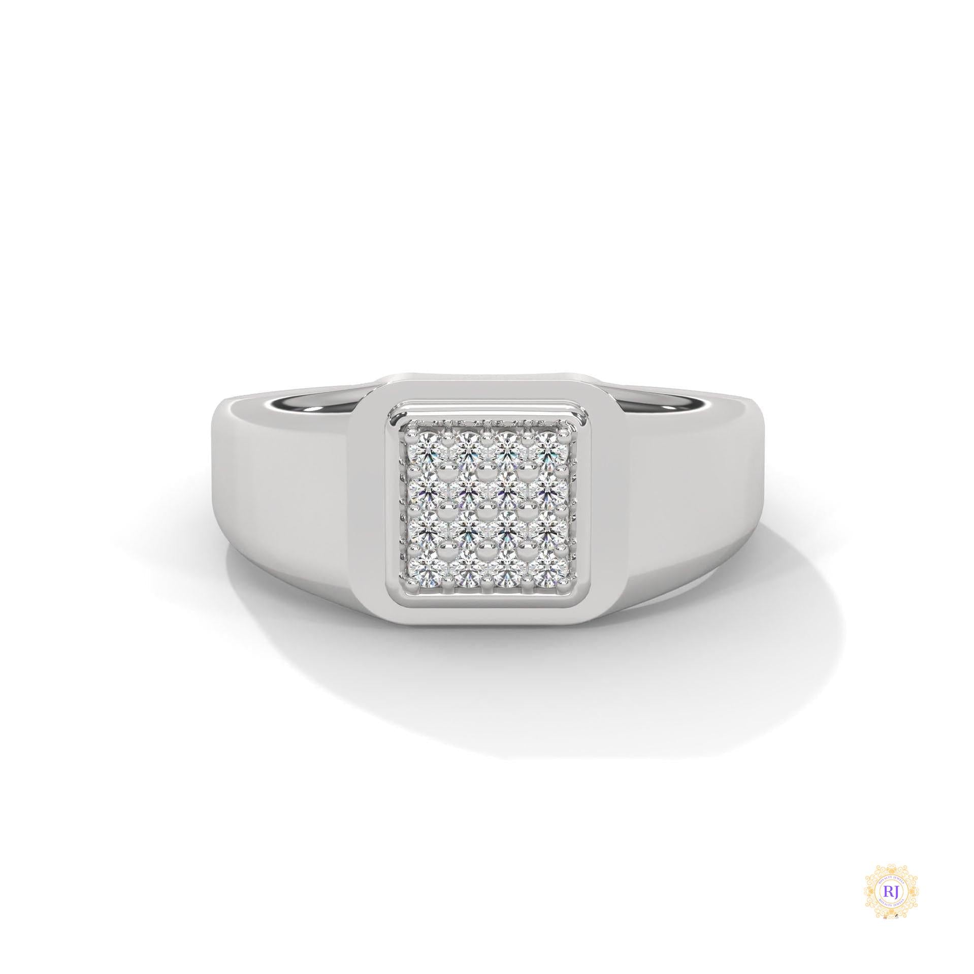 0.20 Ct. Square Pavé Lab Diamond Men’s Ring
