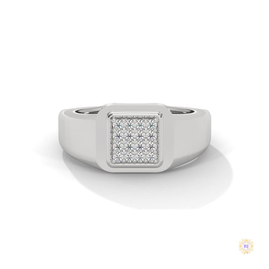 0.20 Ct. Square Pavé Lab Diamond Men’s Ring