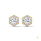 0.22 CT. Hexagon Halo Lab Diamond Stud Earrings