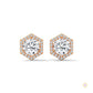 0.22 CT. Hexagon Halo Lab Diamond Stud Earrings