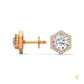 0.22 CT. Hexagon Halo Lab Diamond Stud Earrings