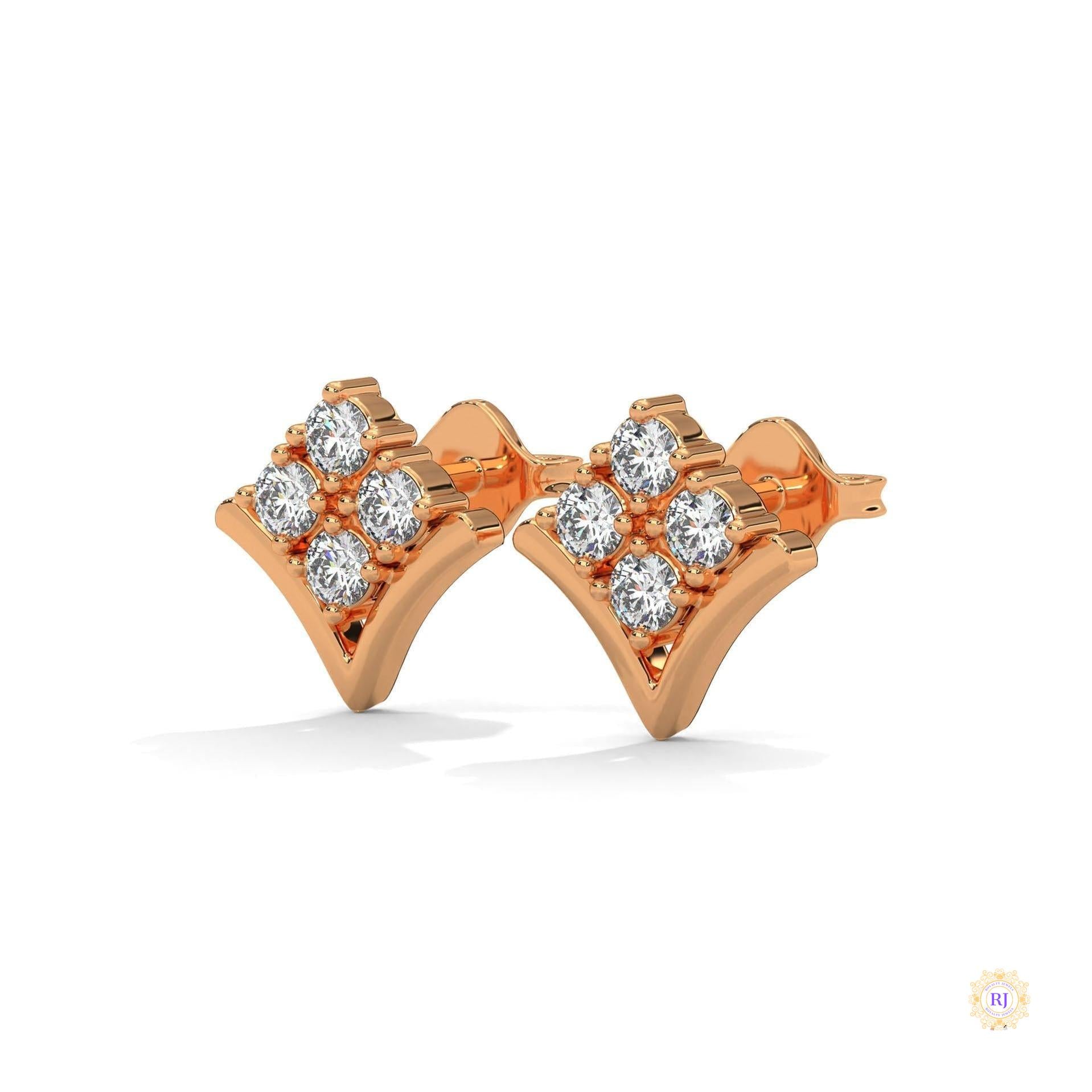 0.25 CT. Chevron Diamond Cluster Studs