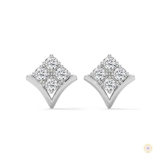 0.25 CT. Chevron Diamond Cluster Studs