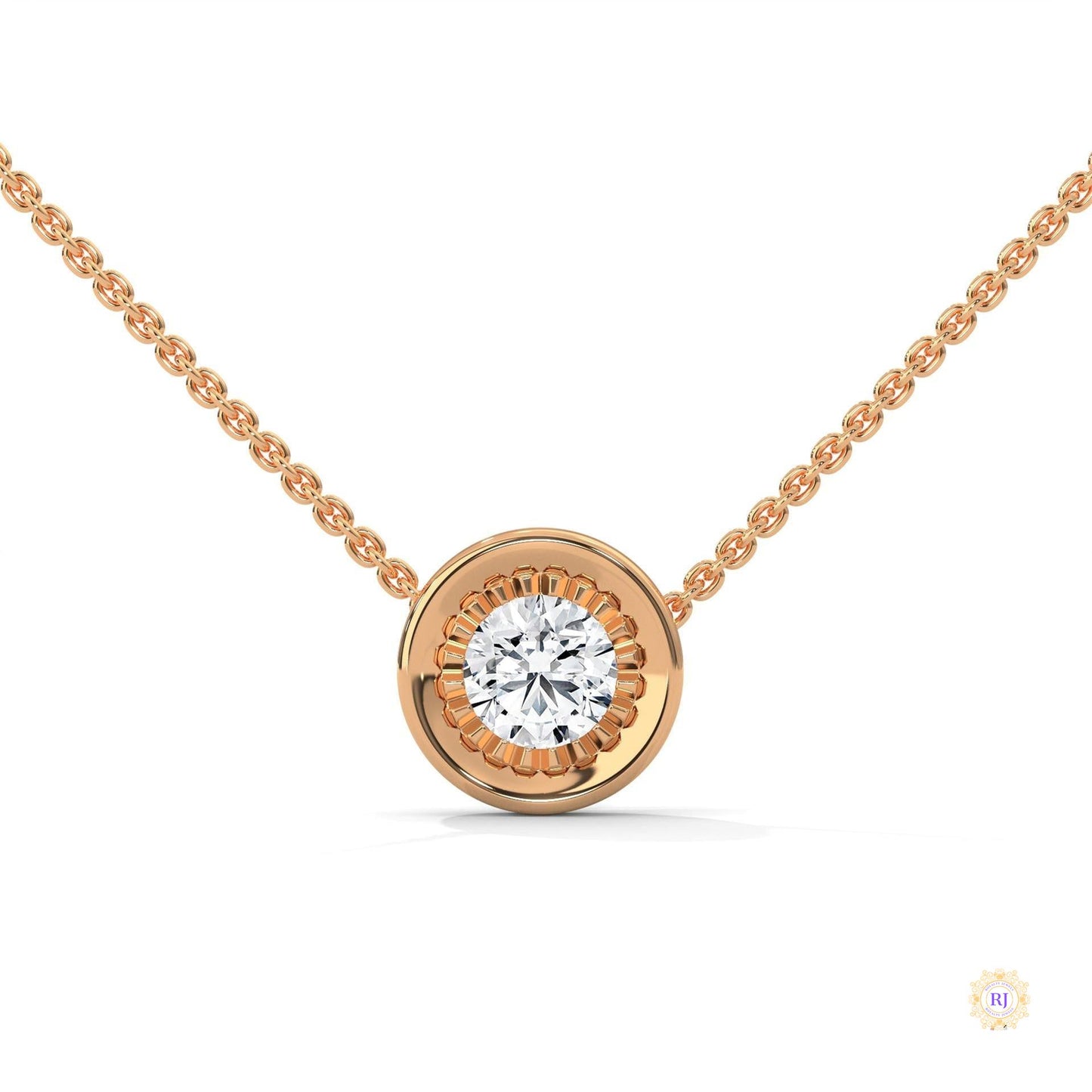 0.25 CT. Round Bezel Lab Diamond Pendant