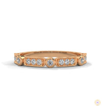 0.25 Ct. Bezel & Pavé Lab Diamond Band Ring