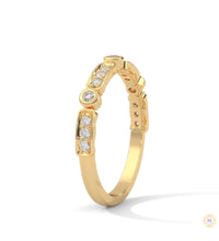 0.25 Ct. Bezel & Pavé Lab Diamond Band Ring