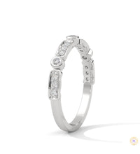 0.25 Ct. Bezel & Pavé Lab Diamond Band Ring