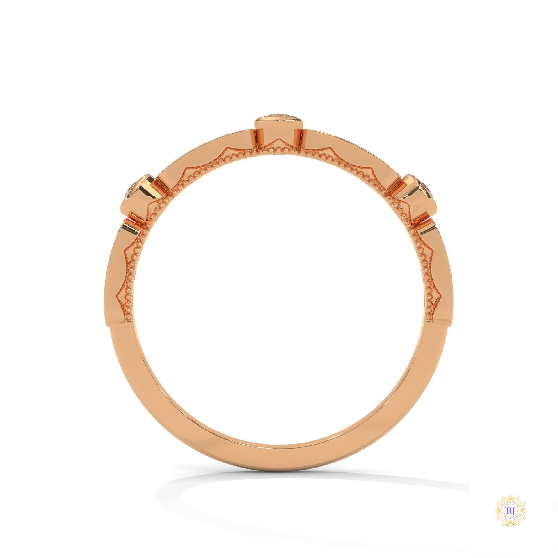 0.25 Ct. Bezel & Pavé Lab Diamond Band Ring