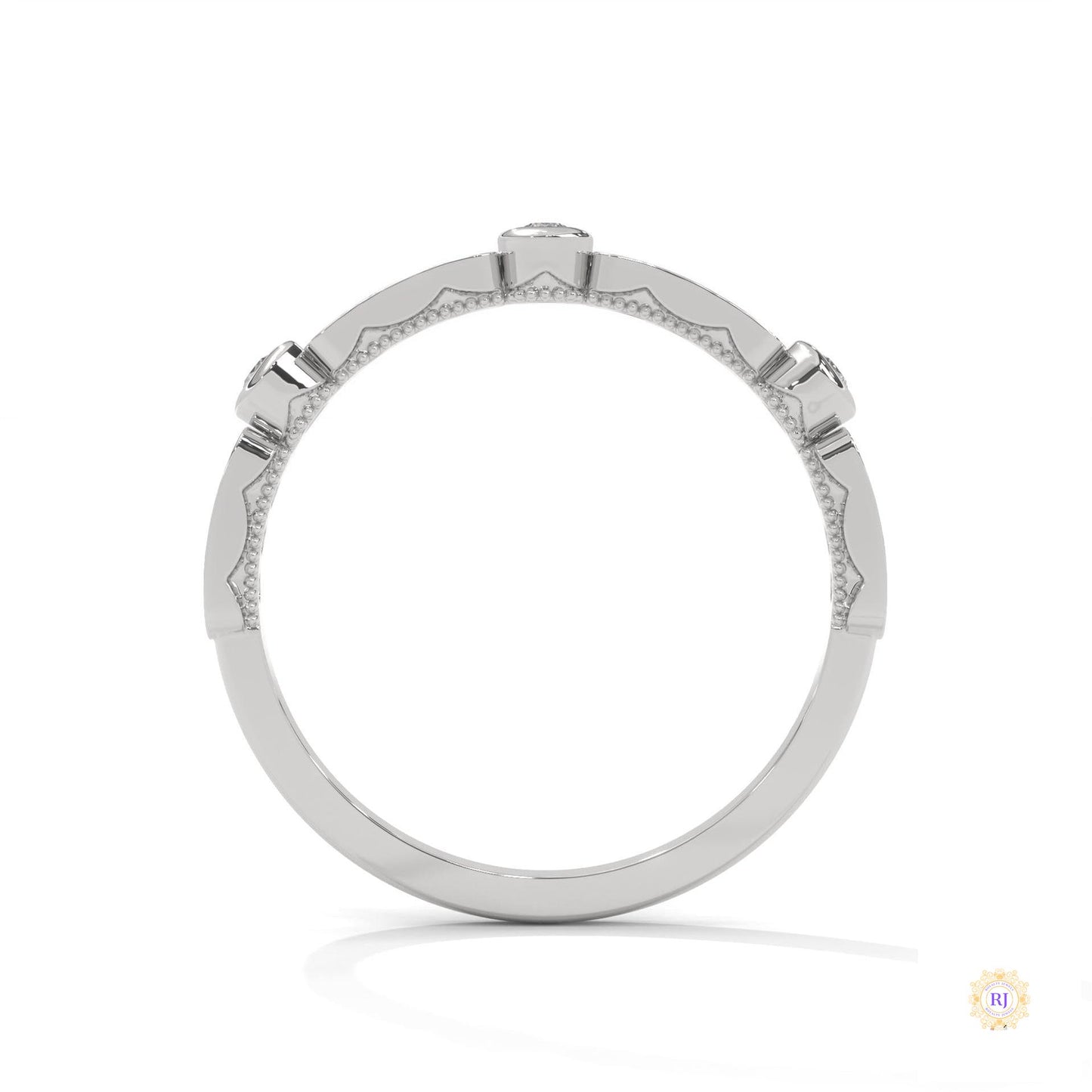 0.25 Ct. Bezel & Pavé Lab Diamond Band Ring