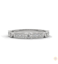 0.25 Ct. Bezel & Pavé Lab Diamond Band Ring