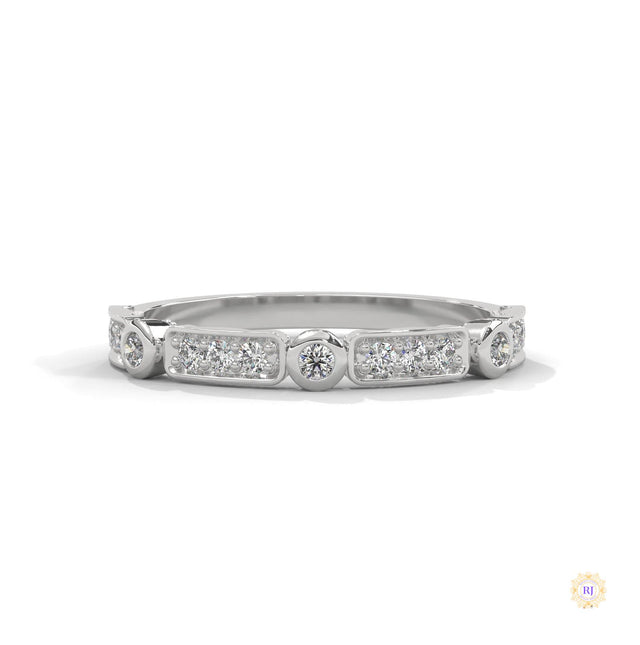 0.25 Ct. Bezel & Pavé Lab Diamond Band Ring