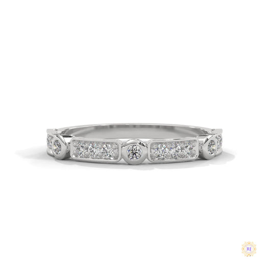 0.25 Ct. Bezel & Pavé Lab Diamond Band Ring
