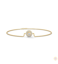0.25 Ct. Halo Round Lab Diamond Bracelet Dainty & Elegant
