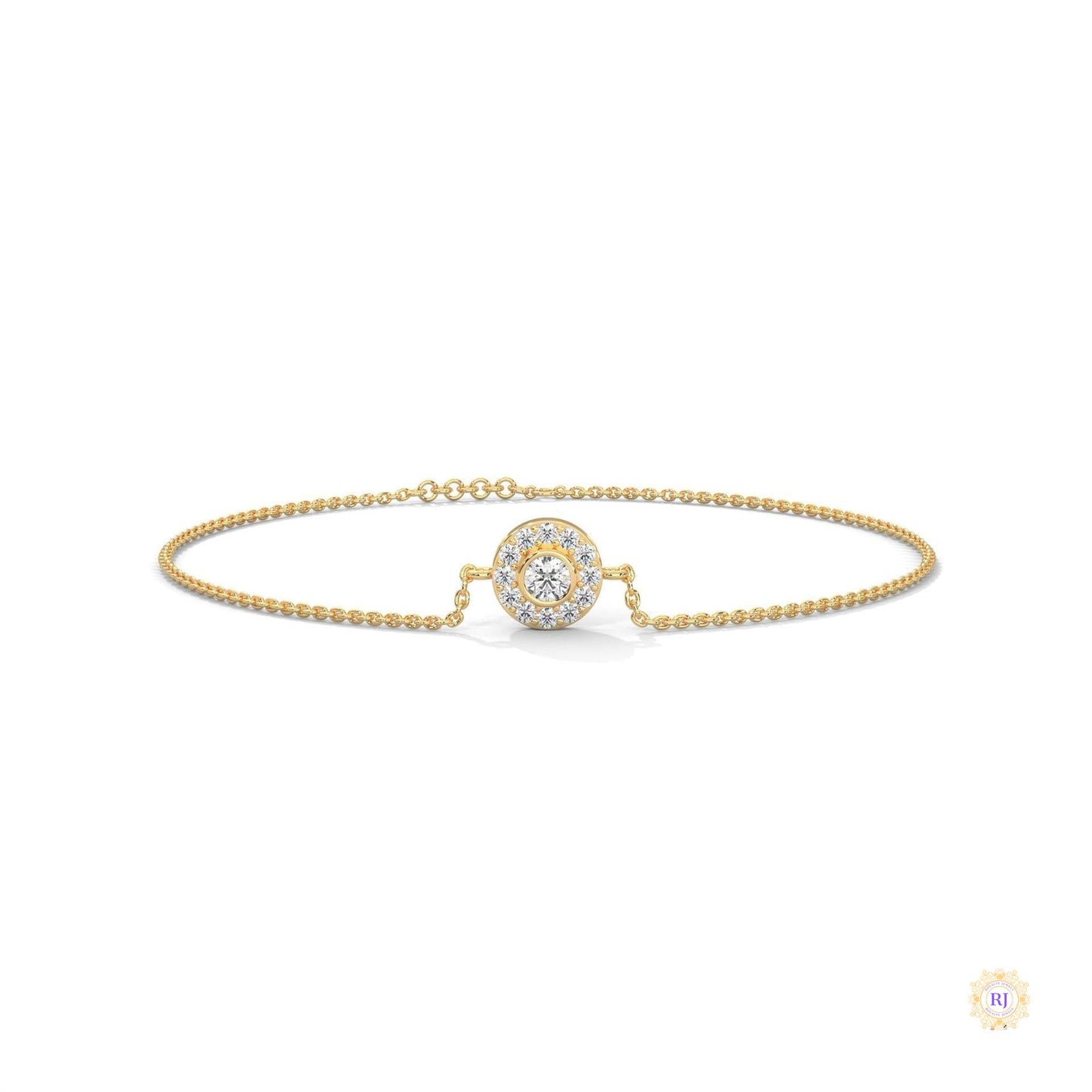 0.25 Ct. Halo Round Lab Diamond Bracelet Dainty & Elegant