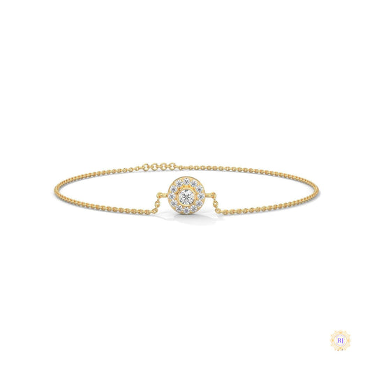 0.25 Ct. Halo Round Lab Diamond Bracelet Dainty & Elegant