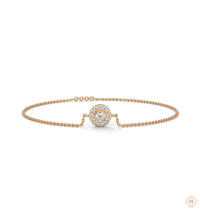 0.25 Ct. Halo Round Lab Diamond Bracelet Dainty & Elegant