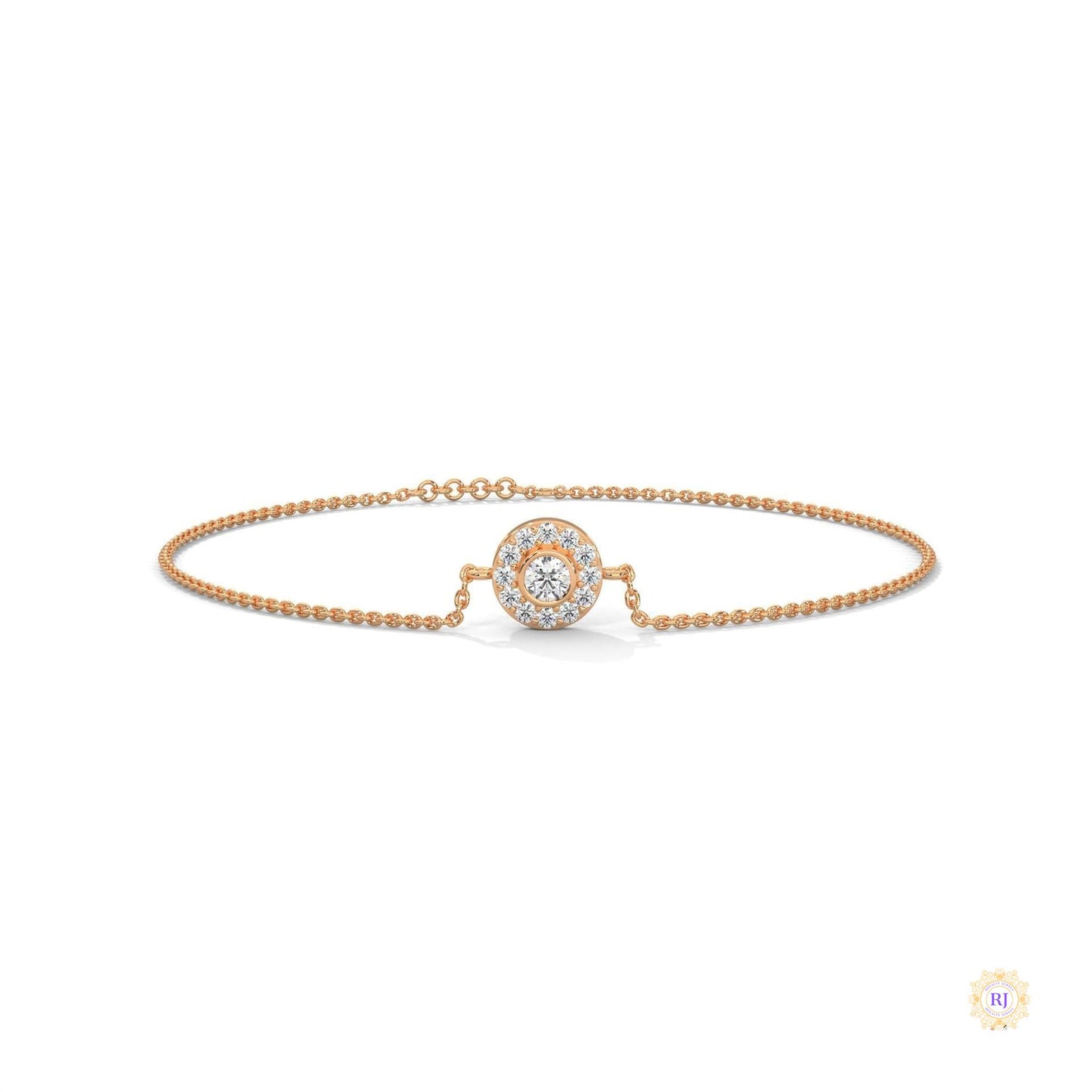 0.25 Ct. Halo Round Lab Diamond Bracelet Dainty & Elegant