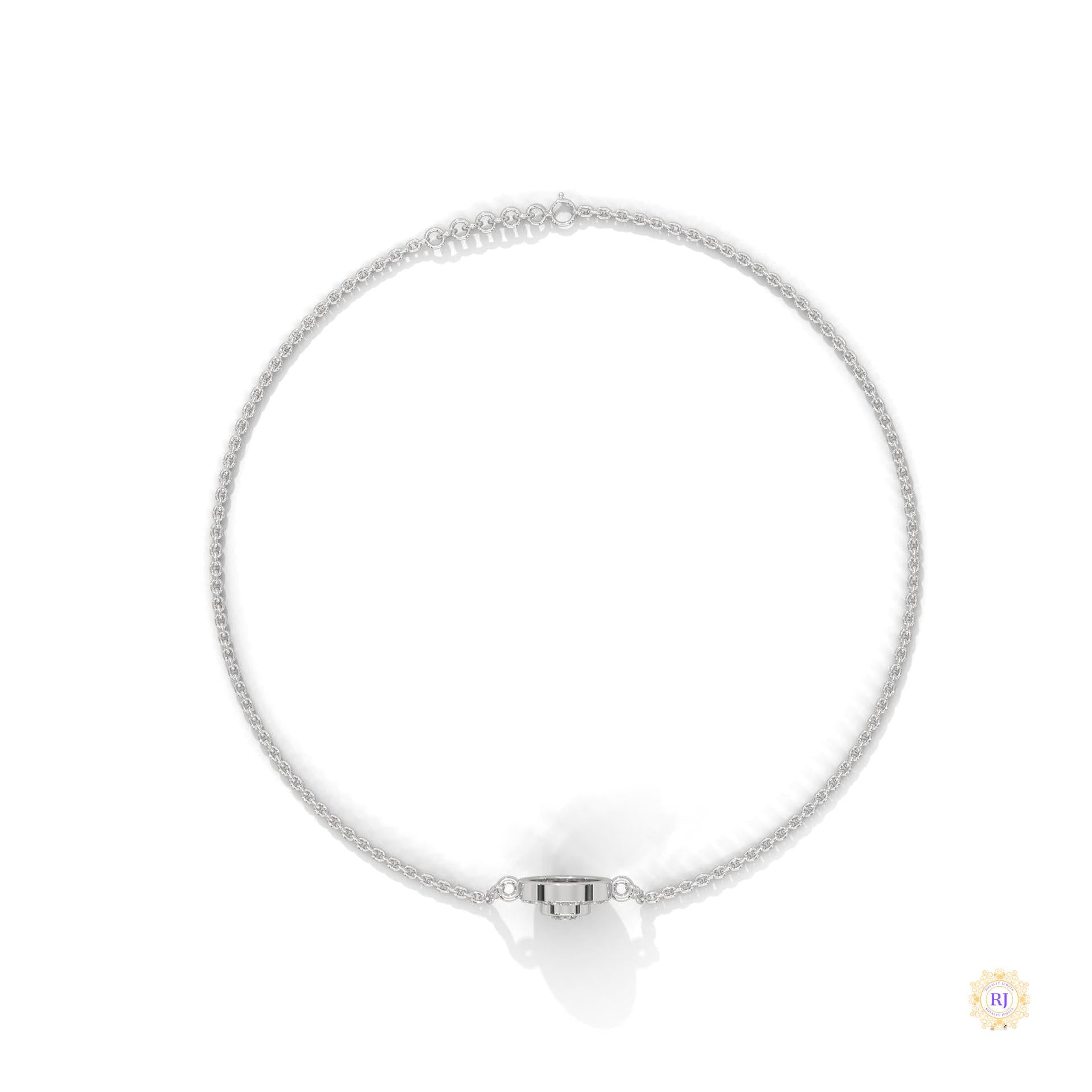 0.25 Ct. Halo Round Lab Diamond Bracelet Dainty & Elegant