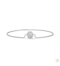 0.25 Ct. Halo Round Lab Diamond Bracelet Dainty & Elegant
