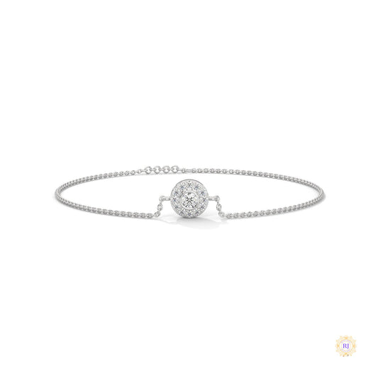 0.25 Ct. Halo Round Lab Diamond Bracelet Dainty & Elegant