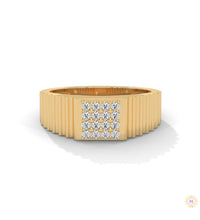0.25 Ct. Men's Lab Diamond Ring – Ribbed Band
