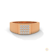 0.25 Ct. Men's Lab Diamond Ring – Ribbed Band