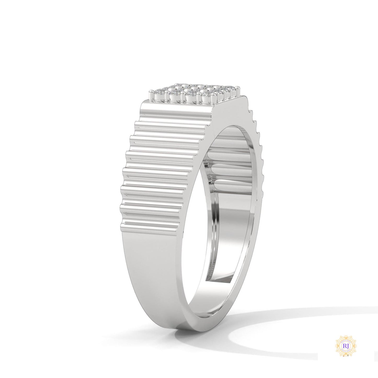 0.25 Ct. Men's Lab Diamond Ring – Ribbed Band