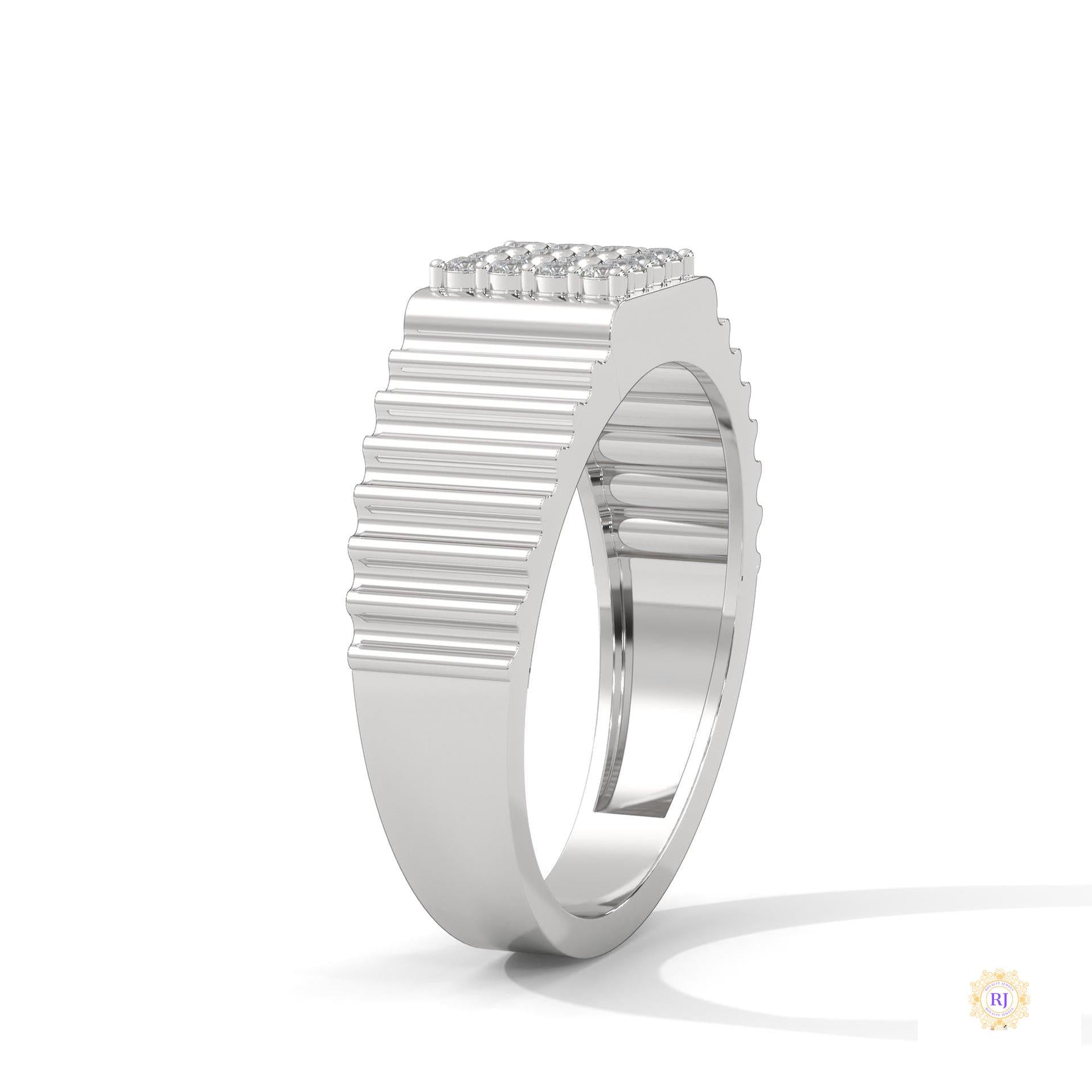 0.25 Ct. Men's Lab Diamond Ring – Ribbed Band