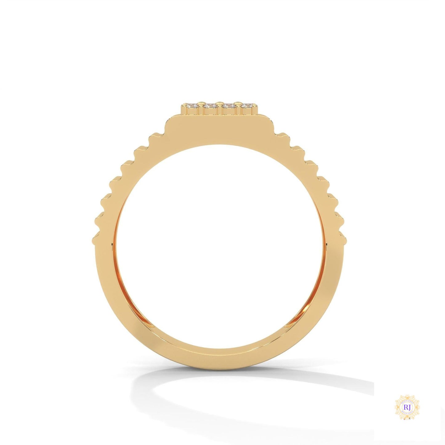 0.25 Ct. Men's Lab Diamond Ring – Ribbed Band