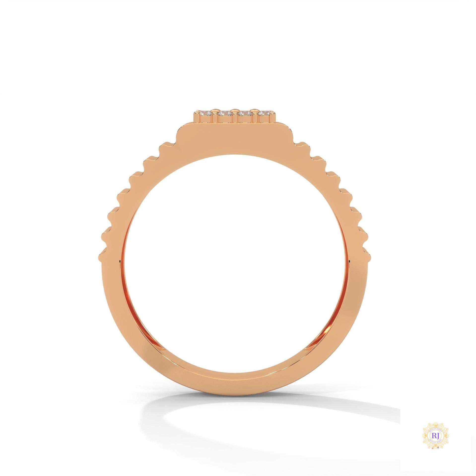 0.25 Ct. Men's Lab Diamond Ring – Ribbed Band