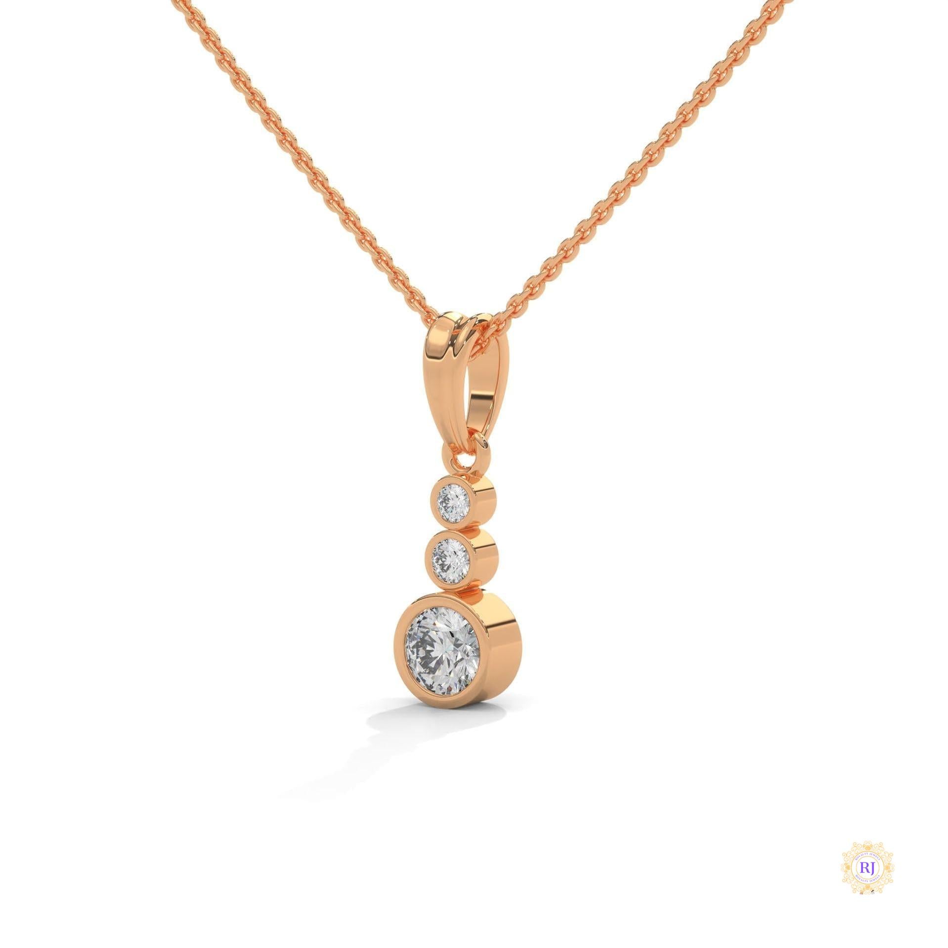 0.30 CT. 3-Stone Drop Pendant