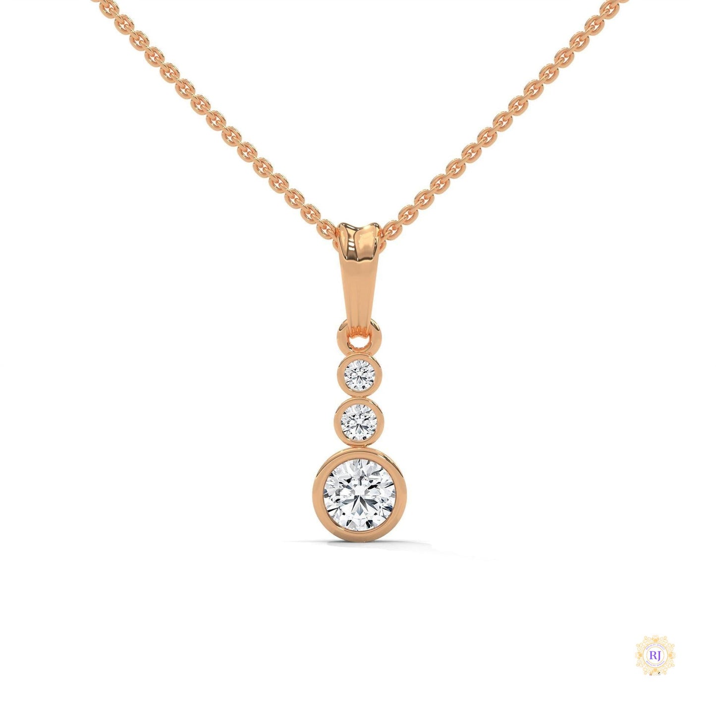 0.30 CT. 3-Stone Drop Pendant