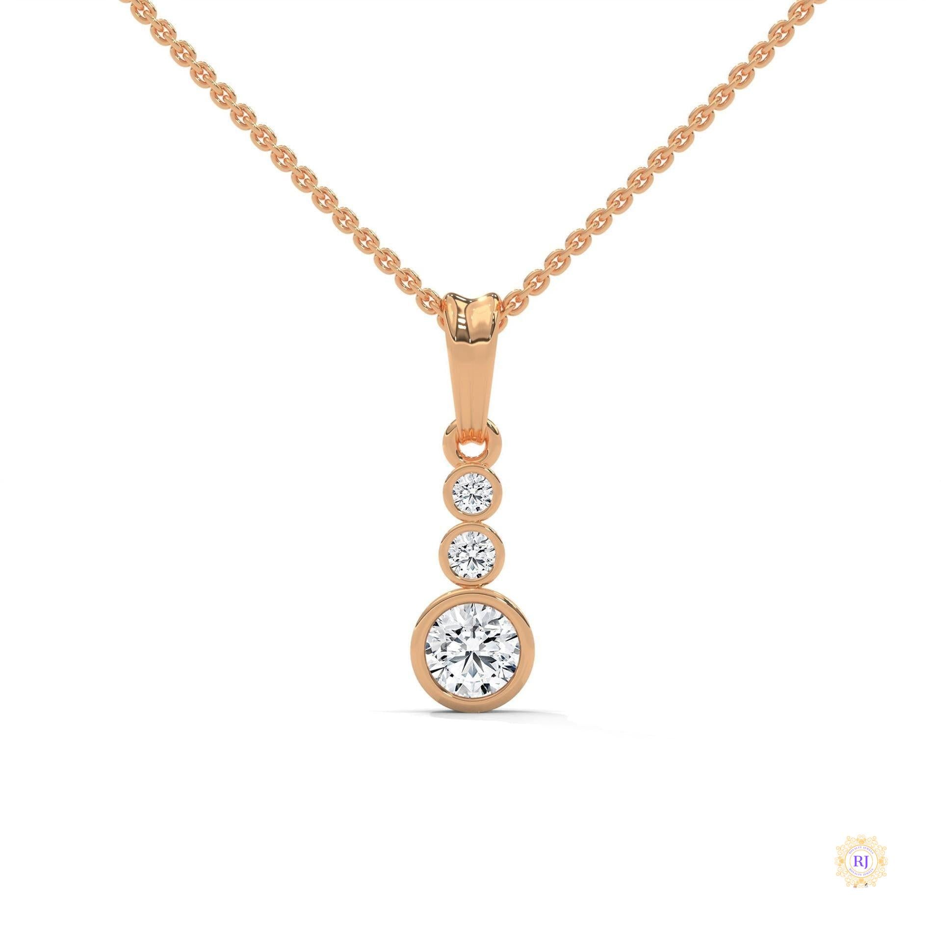 0.30 CT. 3-Stone Drop Pendant