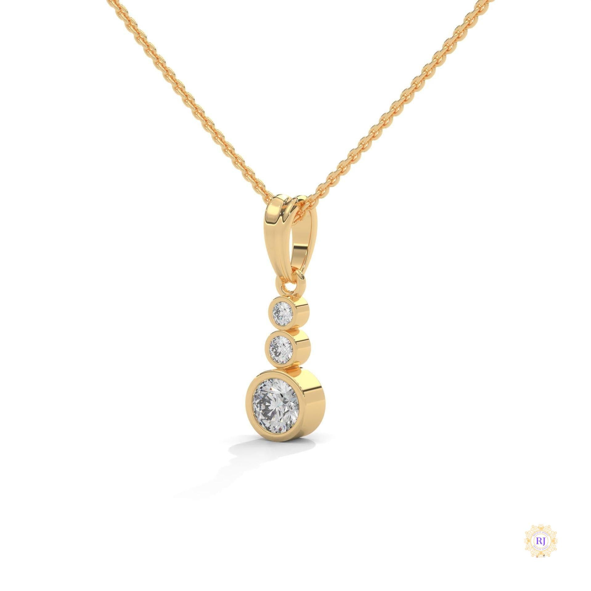 0.30 CT. 3-Stone Drop Pendant