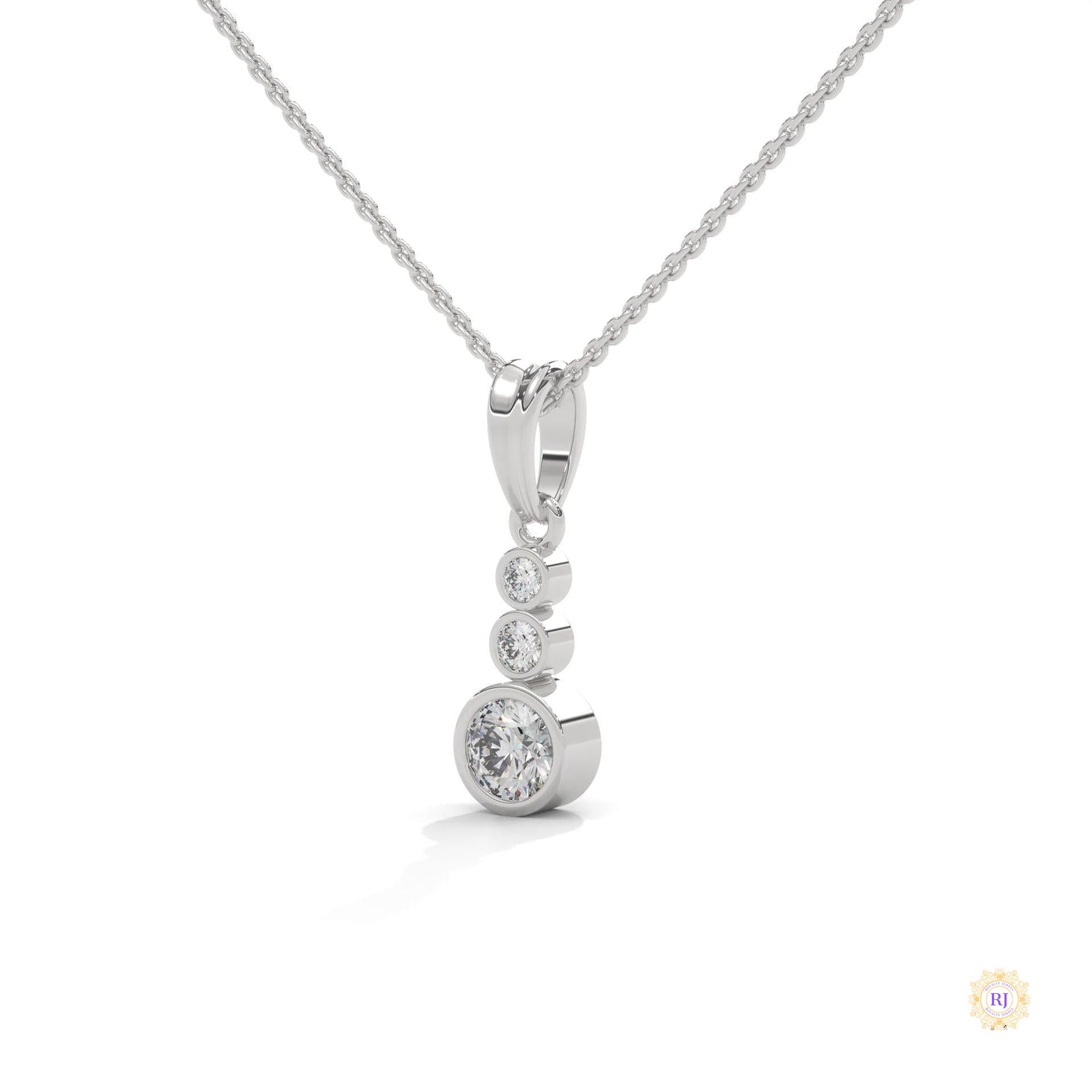 0.30 CT. 3-Stone Drop Pendant