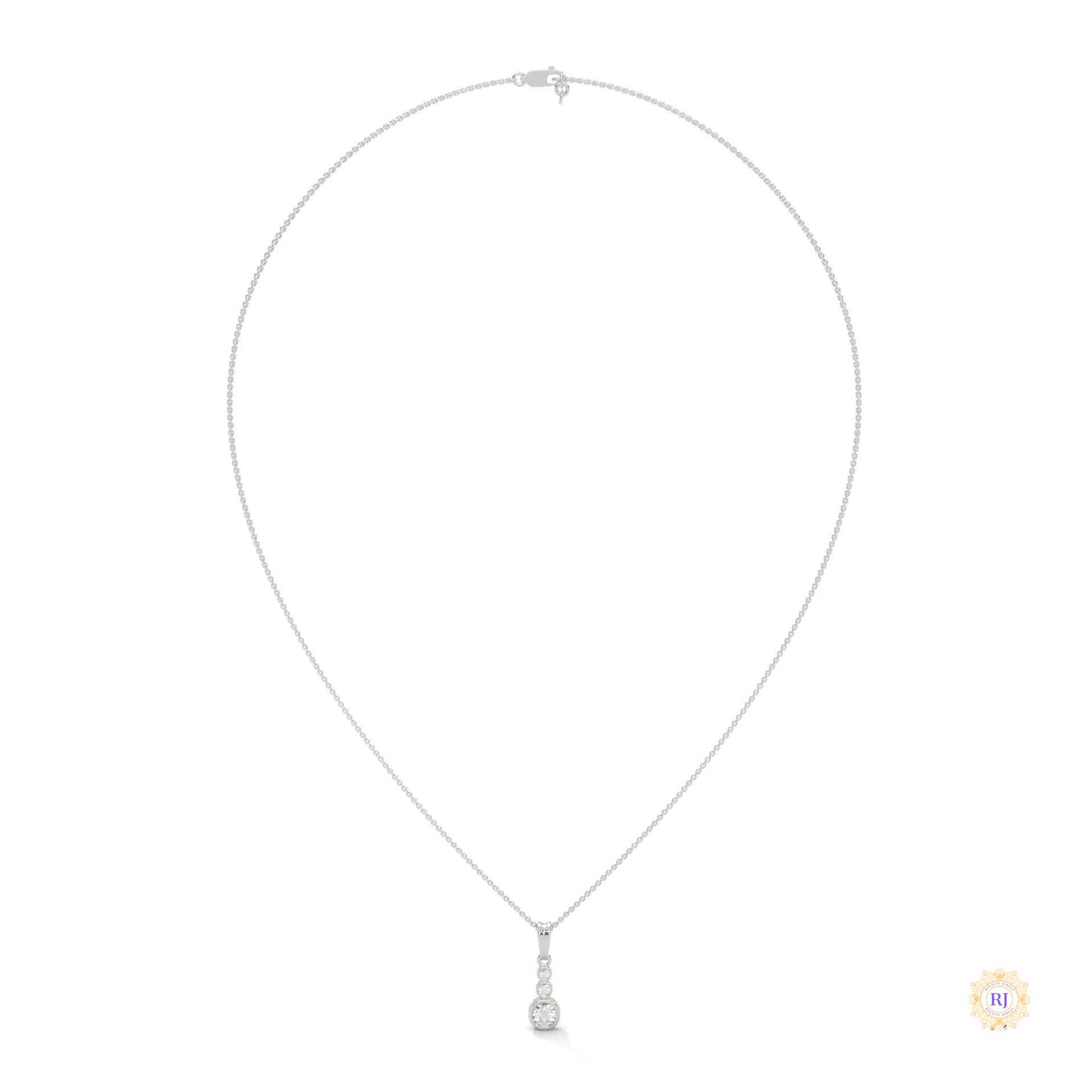 0.30 CT. 3-Stone Drop Pendant