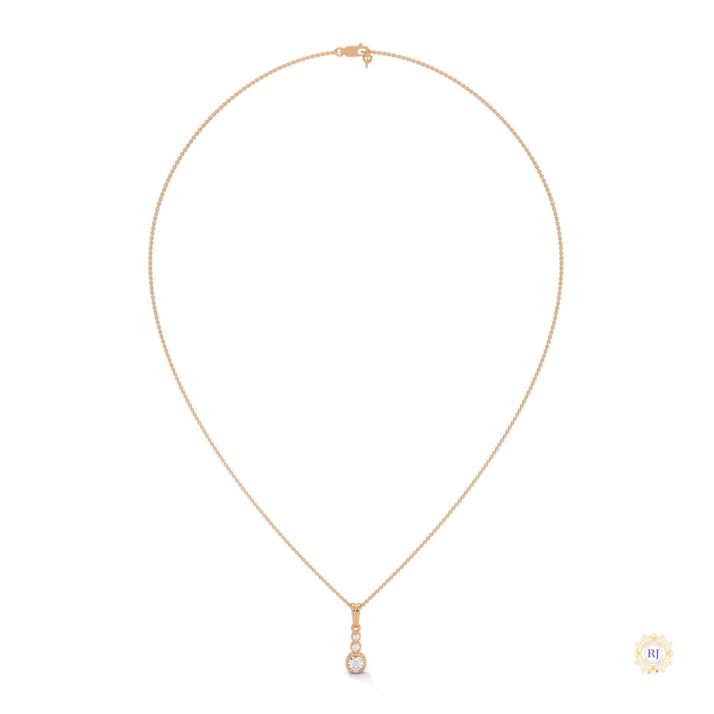 0.30 CT. 3-Stone Drop Pendant