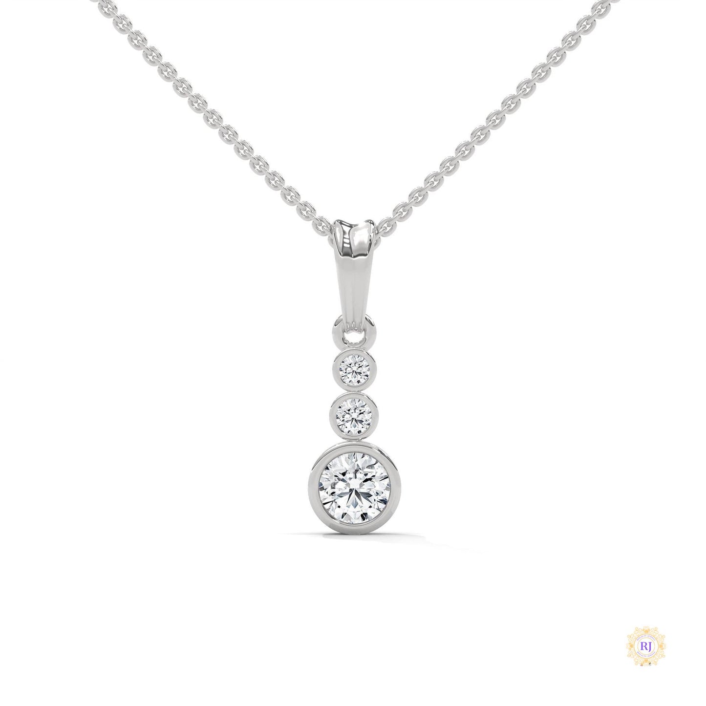 0.30 CT. 3-Stone Drop Pendant