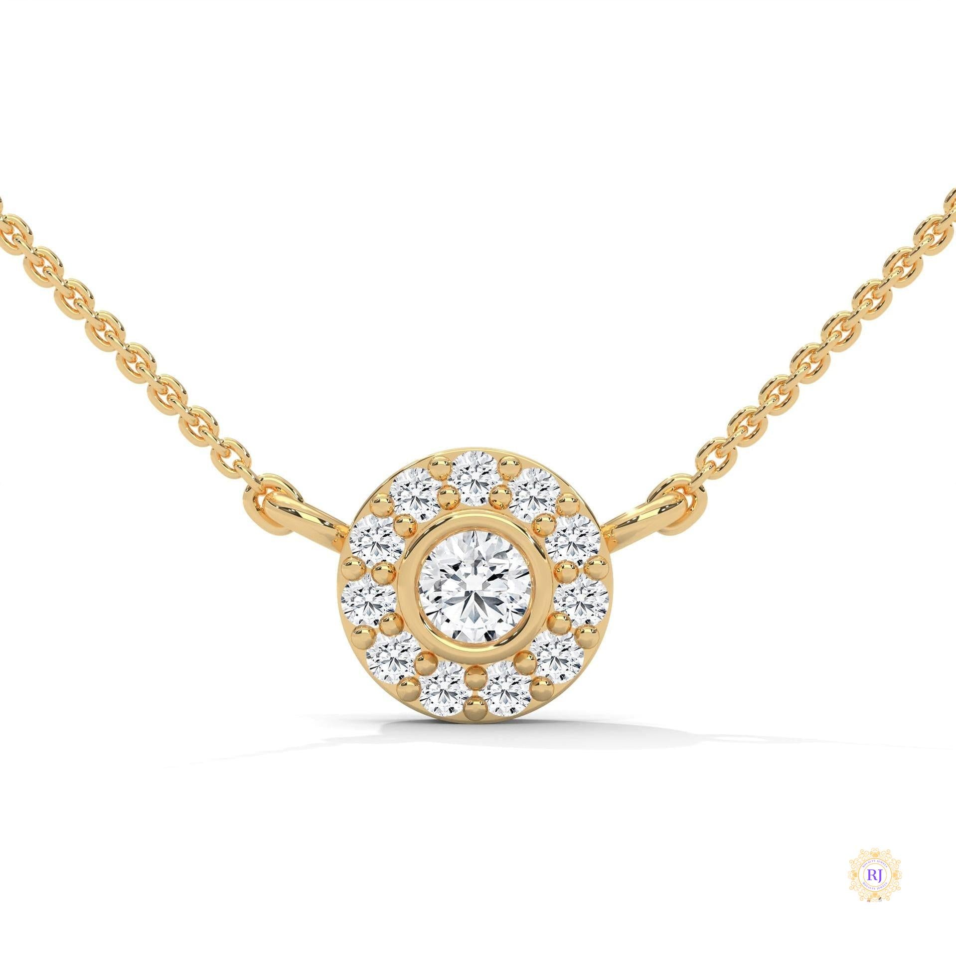 0.30 CT. Diamond Halo Circle Pendant