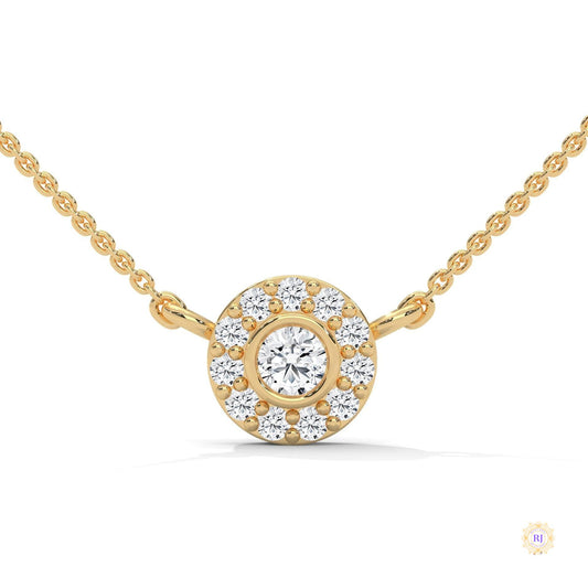 0.30 CT. Diamond Halo Circle Pendant