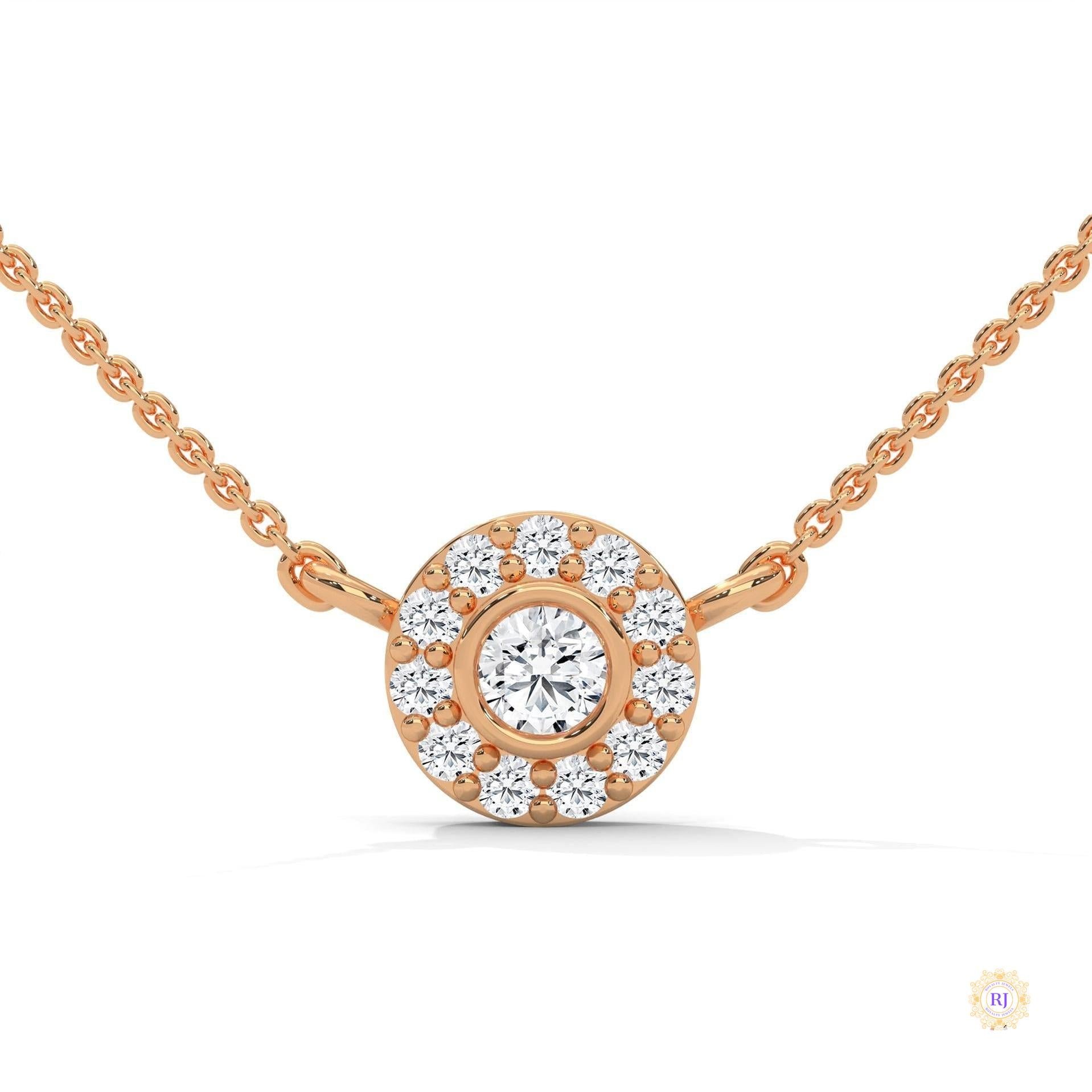 0.30 CT. Diamond Halo Circle Pendant