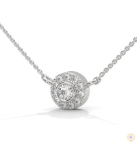0.30 CT. Diamond Halo Circle Pendant