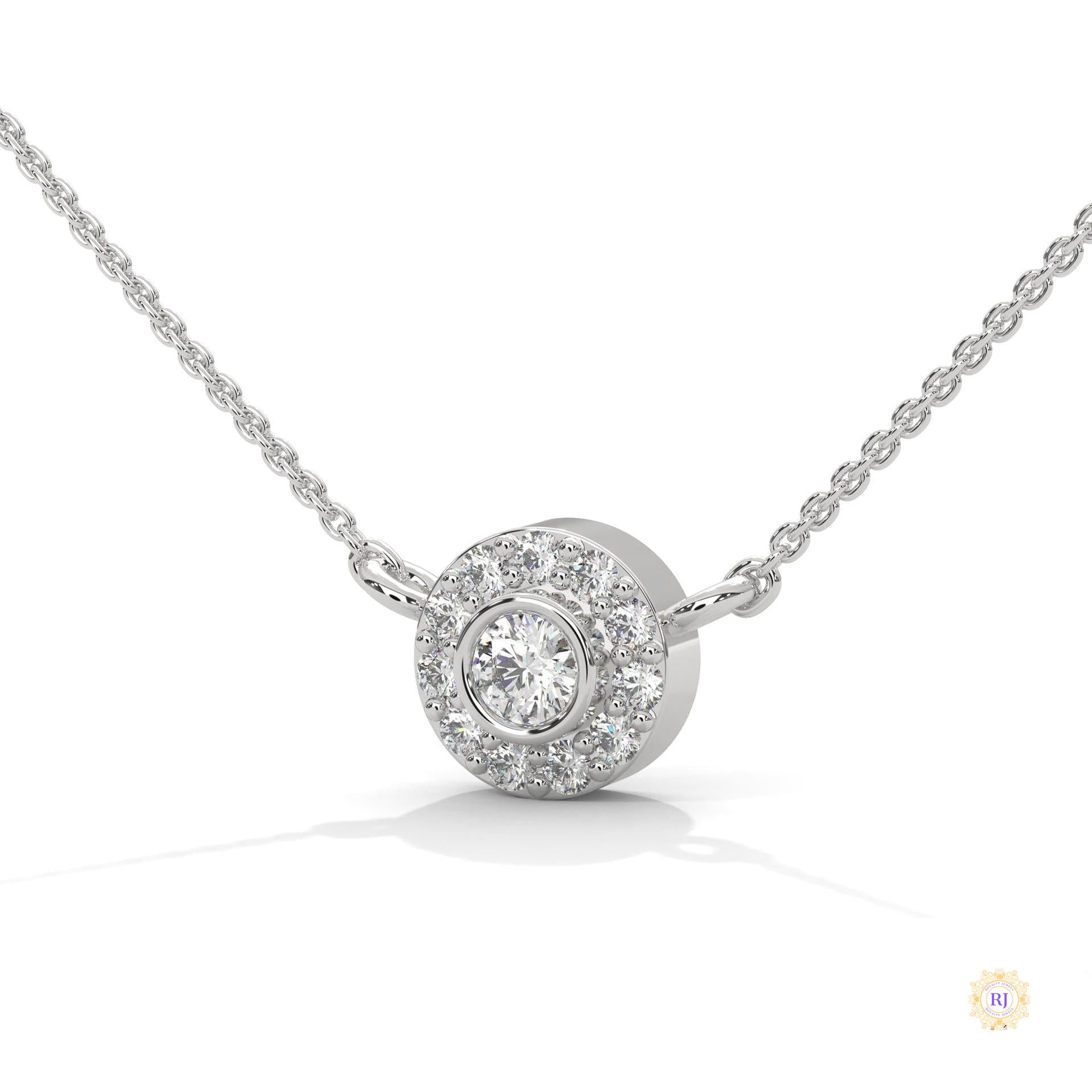 0.30 CT. Diamond Halo Circle Pendant