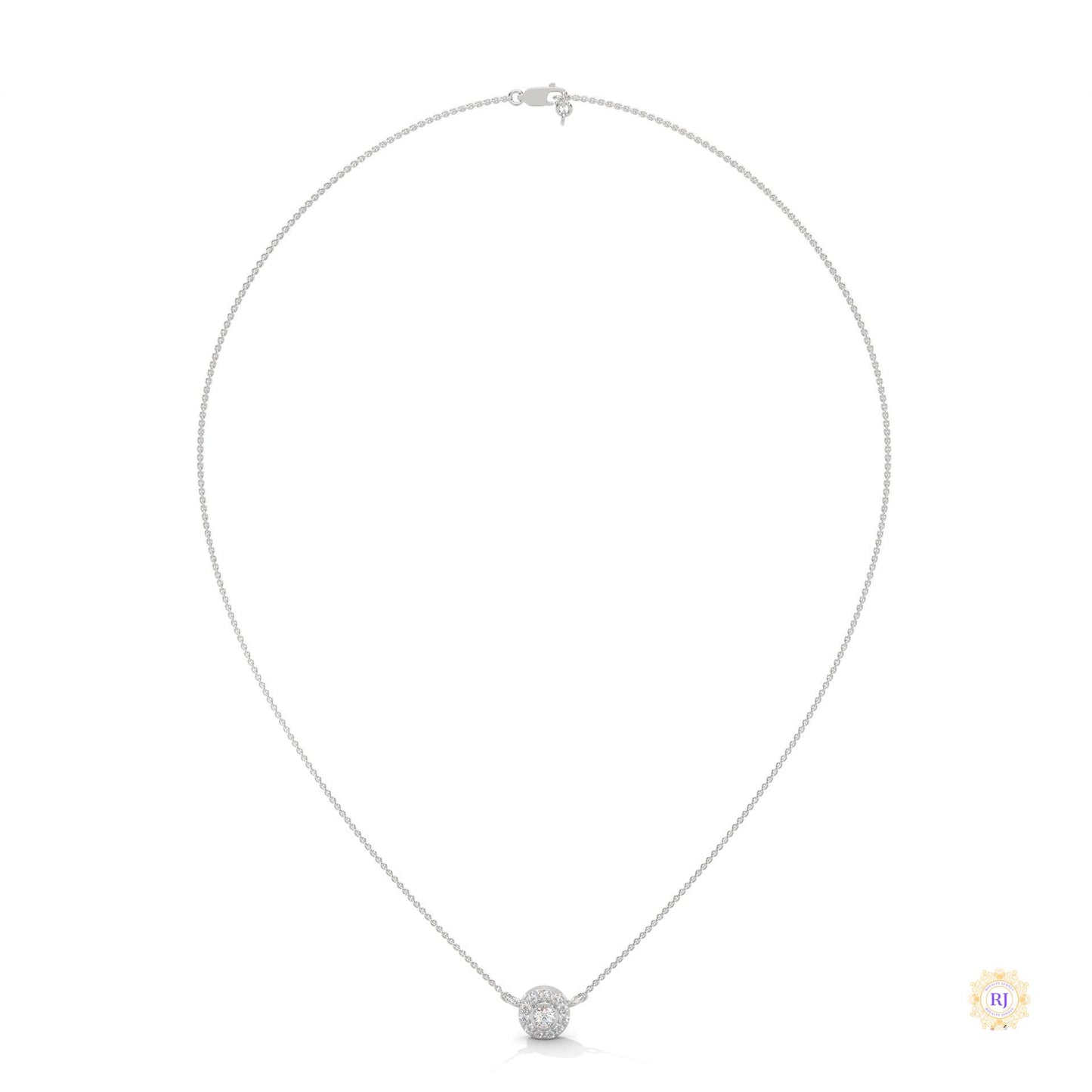 0.30 CT. Diamond Halo Circle Pendant