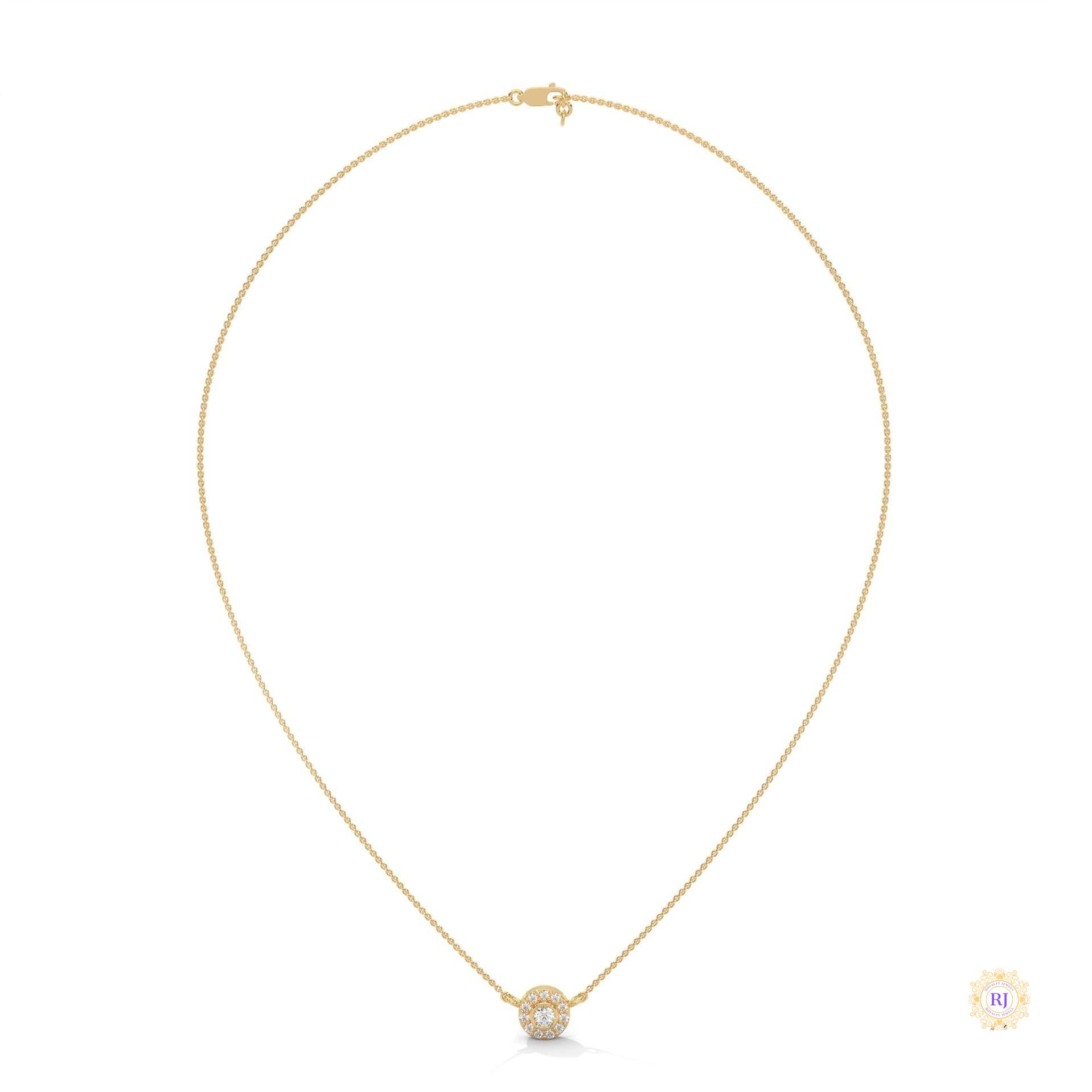 0.30 CT. Diamond Halo Circle Pendant