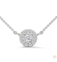 0.30 CT. Diamond Halo Circle Pendant