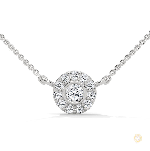 0.30 CT. Diamond Halo Circle Pendant