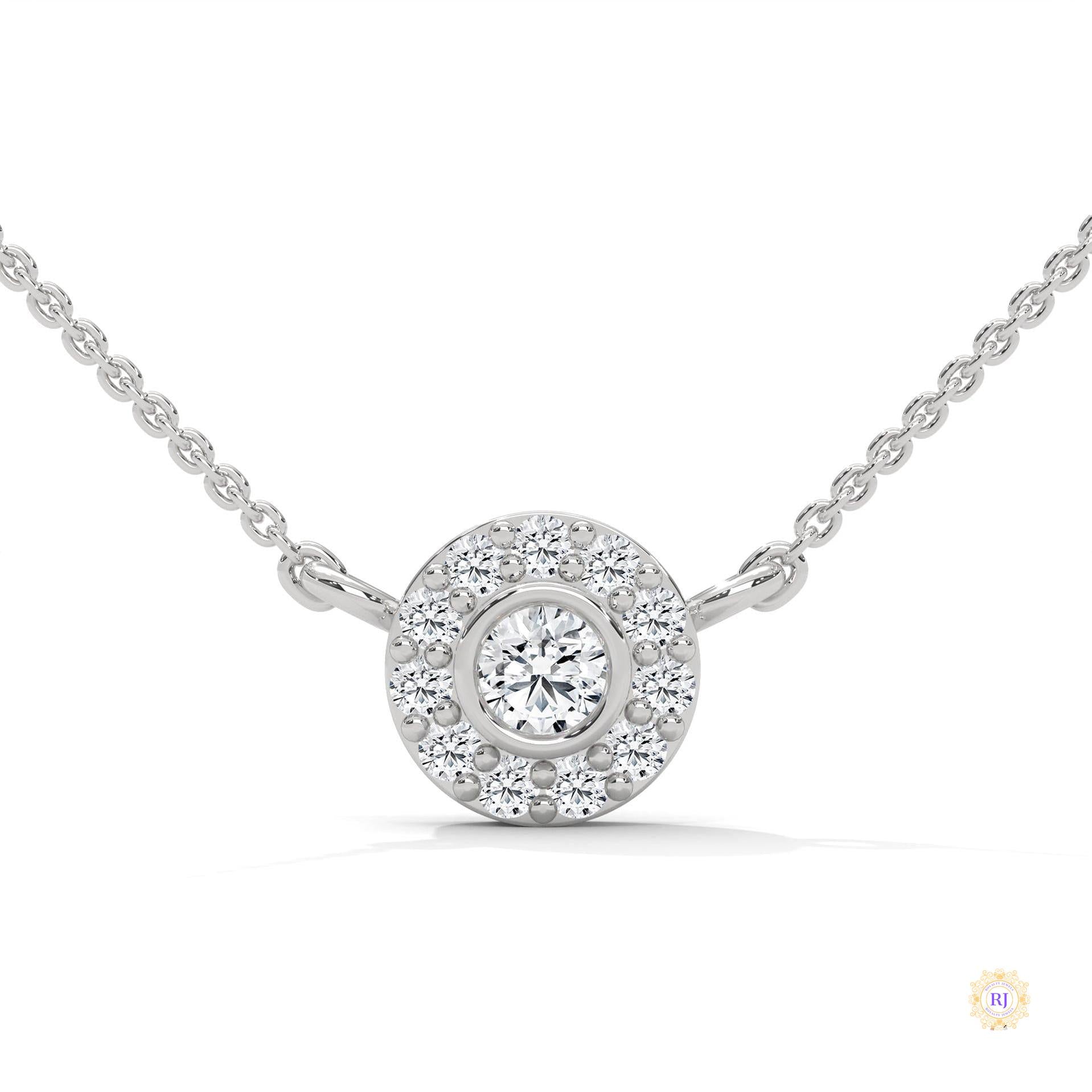 0.30 CT. Diamond Halo Circle Pendant