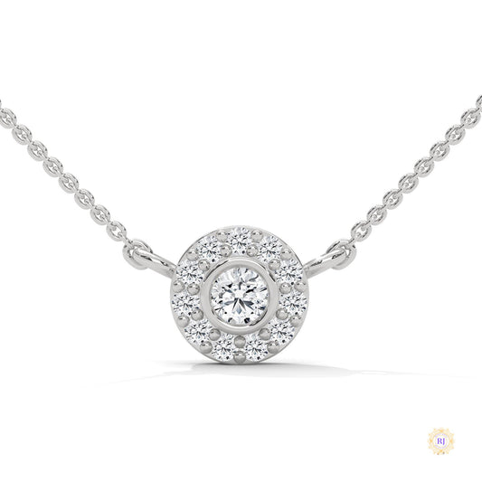 0.30 CT. Diamond Halo Circle Pendant